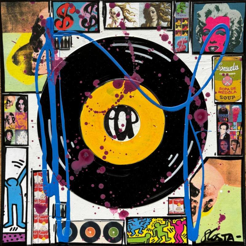 Painting POP VINYLE (Venus) by Costa Sophie | Painting Pop-art Pop icons Acrylic Gluing Upcycling