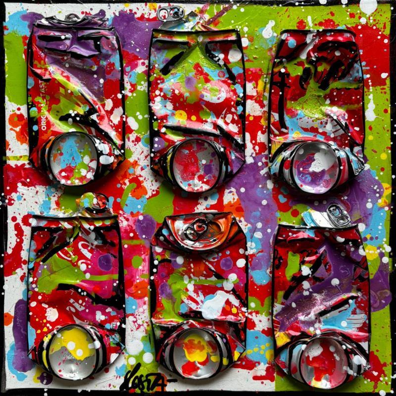 Painting Coke in party by Costa Sophie | Painting Pop-art Acrylic Gluing Upcycling