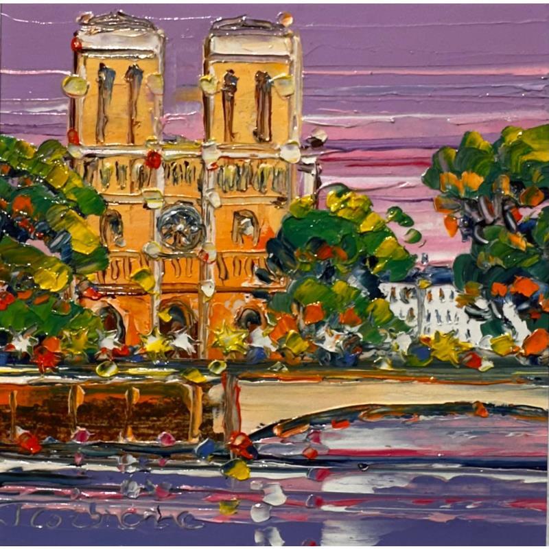 Painting Et voilà Notre-Dame by Corbière Liisa | Painting Figurative Oil Landscapes