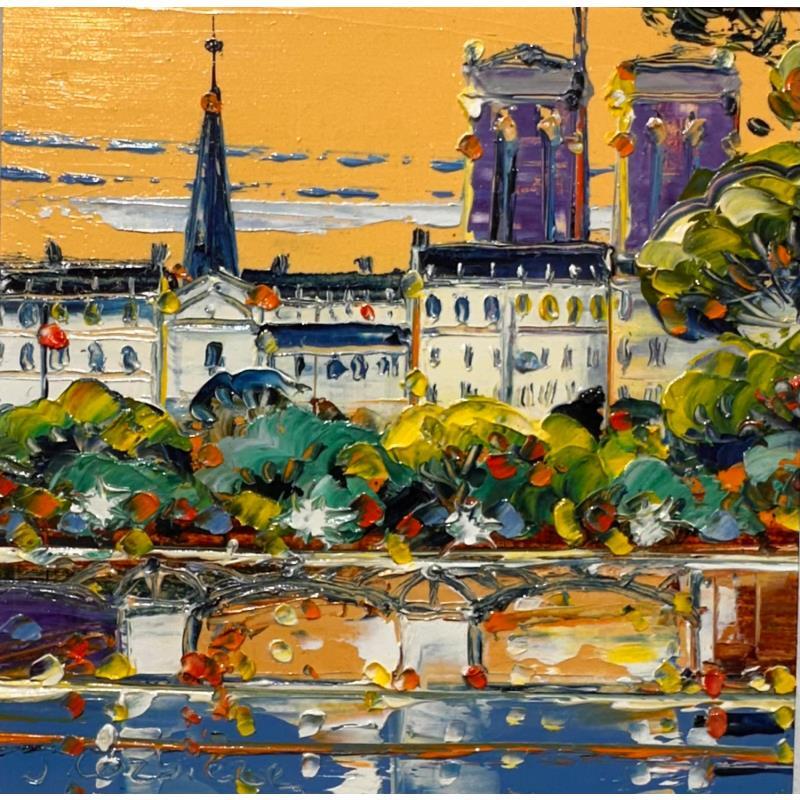 Painting Pont des Arts by Corbière Liisa | Painting Figurative Oil Landscapes