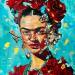 Peinture Frida Kahlo par Caizergues Noël  | Tableau Pop-art Icones Pop Acrylique Collage