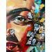 Peinture Frida Kahlo par Caizergues Noël  | Tableau Pop-art Icones Pop Acrylique Collage