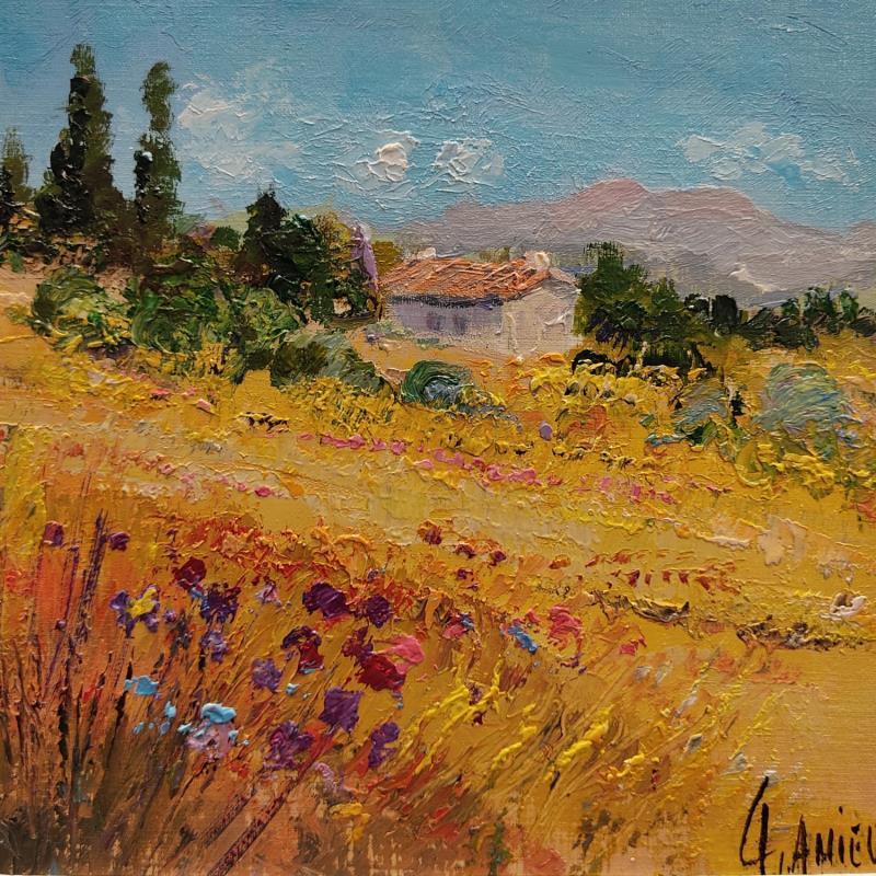 Peinture Fleurs en automne par Daniel | Tableau Impressionnisme Huile Paysages