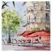 Gemälde Place de café parisien  von Bailly Kévin  | Gemälde Figurativ Urban Architektur Aquarell Tinte