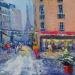 Painting Derniers achats de  Noël à Paris  by Degabriel Véronique | Painting Realism Landscapes Urban Life style Oil