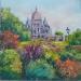 Painting Paris . Le  sacré  cœur  au printemps  by Degabriel Véronique | Painting Realism Landscapes Urban Life style Oil