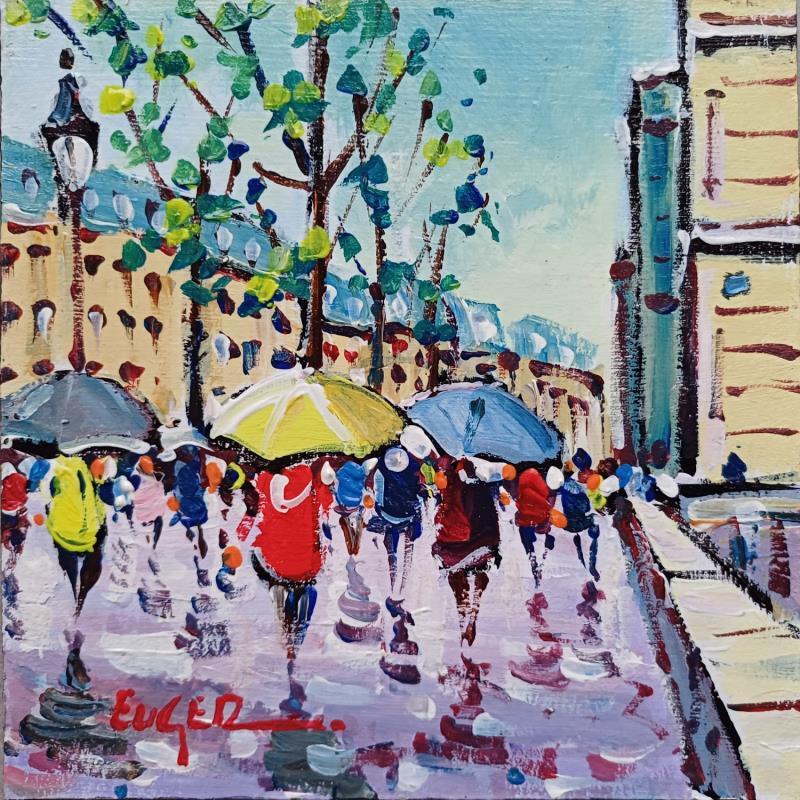 Painting PONT AU CHANGE, VERS L'ILE DE LA CITE A PARIS by Euger | Painting Figurative Society Urban Life style Acrylic