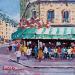 Painting TERRASSE RUE DES MARTYRS A PARIS by Euger | Painting Figurative Society Urban Life style Acrylic