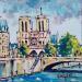 Painting NOTRE DAME DE PARIS by Euger | Painting Figurative Society Landscapes Urban Acrylic