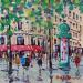 Painting PLACE COLETTE PRES DU PALAIS ROYAL A PARIS by Euger | Painting Figurative Society Urban Life style Acrylic