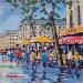 Painting TERRASSE PRES DU BOULEVARD SAINT MICHEL A PARIS by Euger | Painting Figurative Society Urban Life style Acrylic