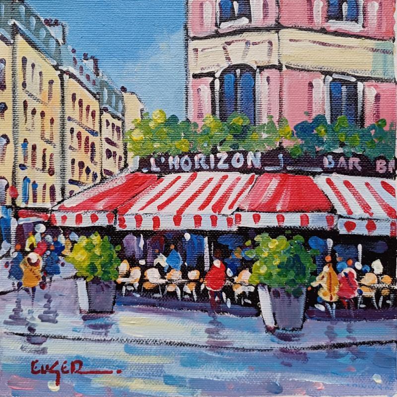 Painting TERRASSE RUE DE RENNES A PARIS by Euger | Painting Figurative Society Urban Life style Acrylic