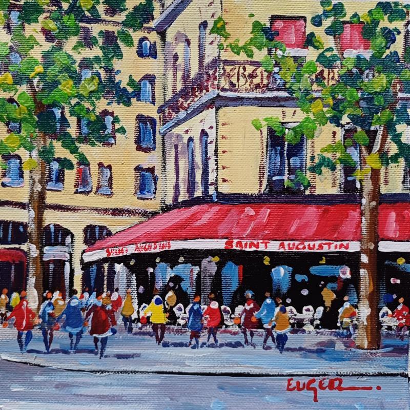 Painting BOULEVARD HAUSSMANN A PARIS by Euger | Painting Figurative Society Urban Life style Acrylic