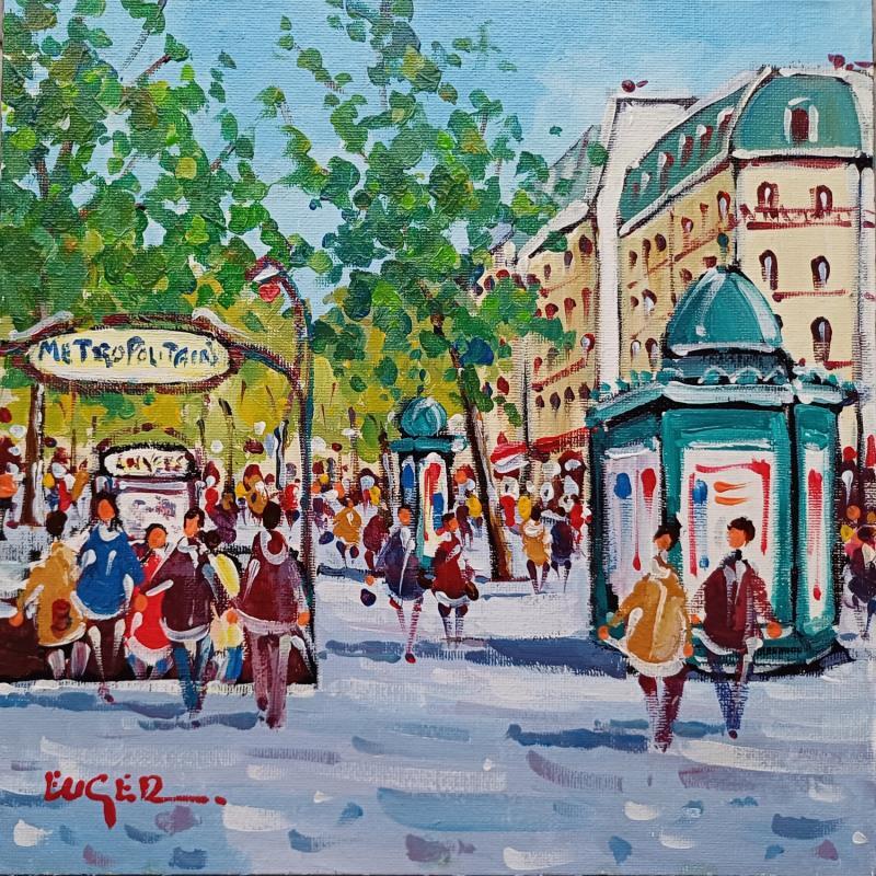 Peinture BOULEVARD DE ROCHECHOUARD A PARIS par Euger | Tableau Figuratif Société Urbain Scènes de vie Acrylique