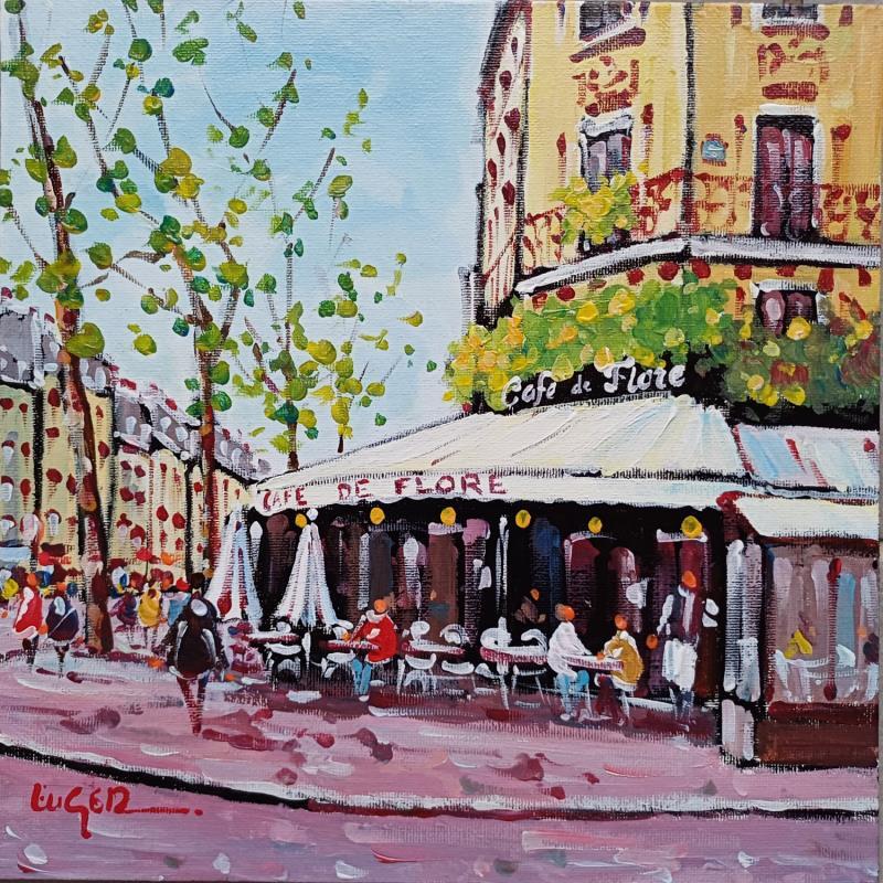 Painting TERRASSE DU CAFE DE FLORE by Euger | Painting Figurative Society Urban Life style Acrylic