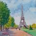 Painting PROMENADE PRES DE LA TOUR EIFFEL by Euger | Painting Figurative Landscapes Urban Life style Acrylic