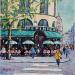 Painting PLACE SAINT AUGUSTIN A PARIS by Euger | Painting Figurative Society Urban Life style Acrylic