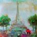 Peinture Panorama parisien par Solveiga | Tableau Figuratif Architecture Acrylique