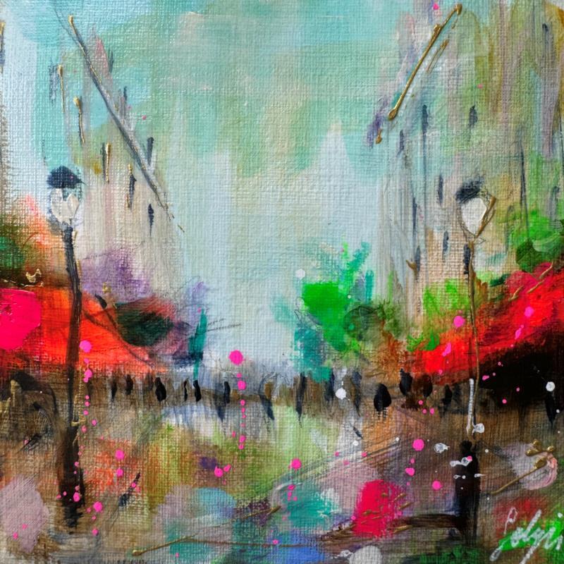 Painting Morning walk by Solveiga | Painting Figurative Architecture Acrylic