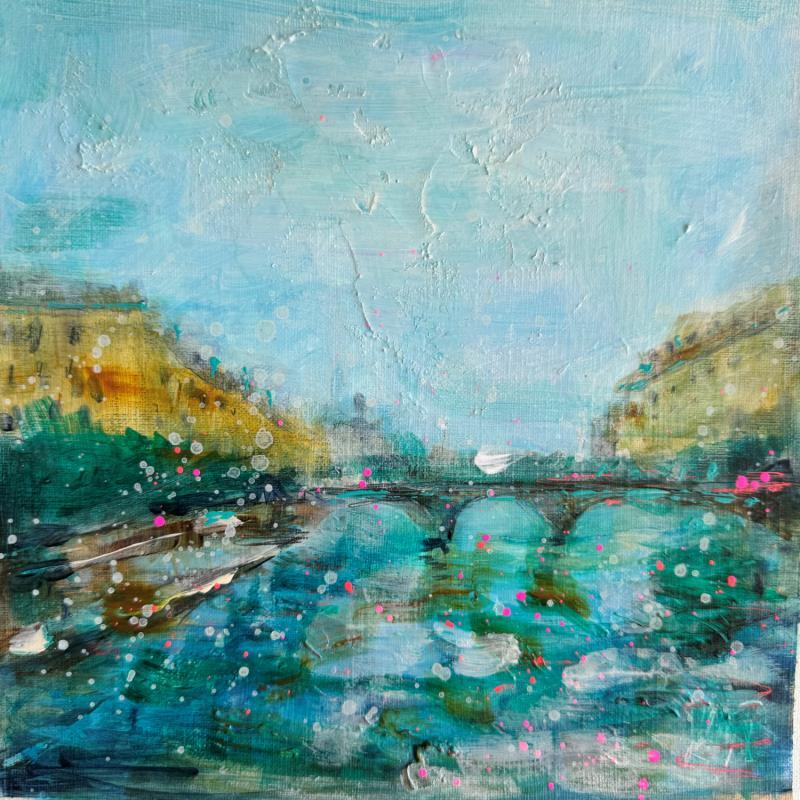 Painting La rivière bleue  by Solveiga | Painting Acrylic