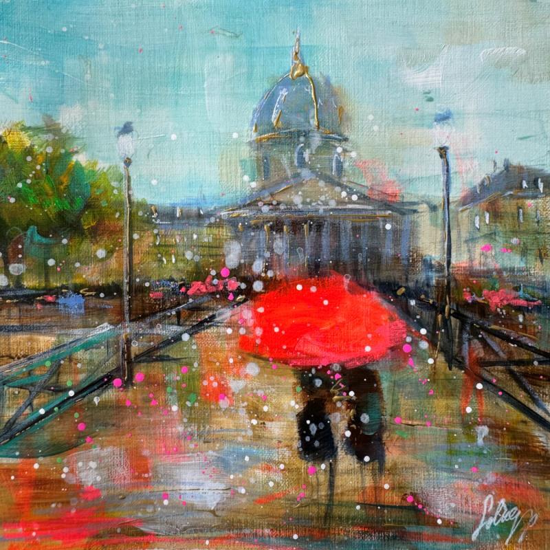 Peinture Pont des Arts par Solveiga | Tableau Figuratif Architecture Acrylique