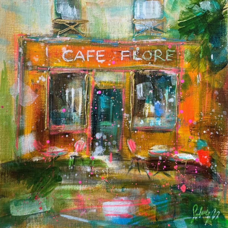 Peinture Café Flore par Solveiga | Tableau Figuratif Architecture Acrylique