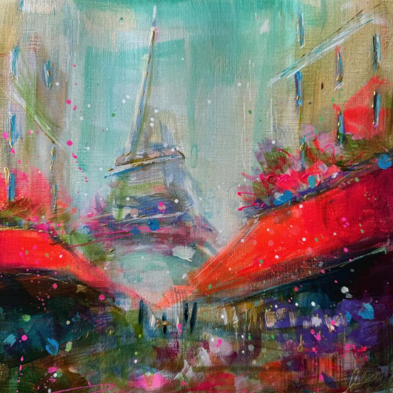 Peinture Windy Paris par Solveiga | Tableau Figuratif Architecture Acrylique