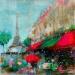 Painting Rive gauche  by Solveiga | Painting Impressionism Landscapes Life style Architecture Acrylic