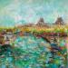 Painting Green Seine  by Solveiga | Painting Acrylic