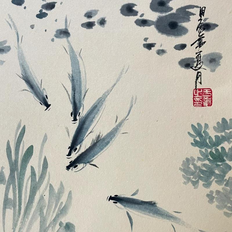 Peinture Fish par Yu Huan Huan | Tableau Figuratif Animaux Encre