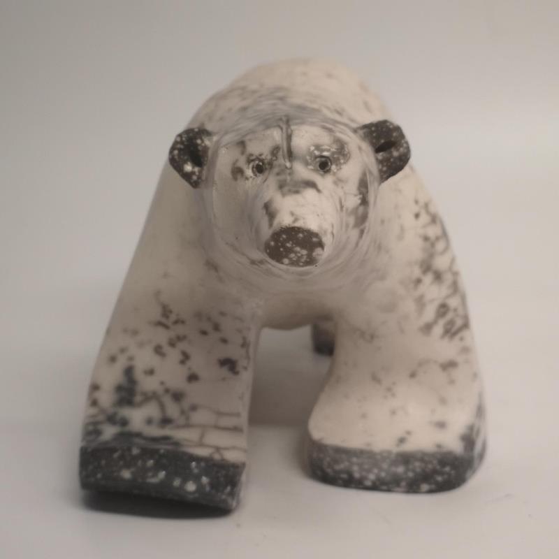 Sculpture L'ours qui marche  by Roche Clarisse | Sculpture Animals Ceramics Raku