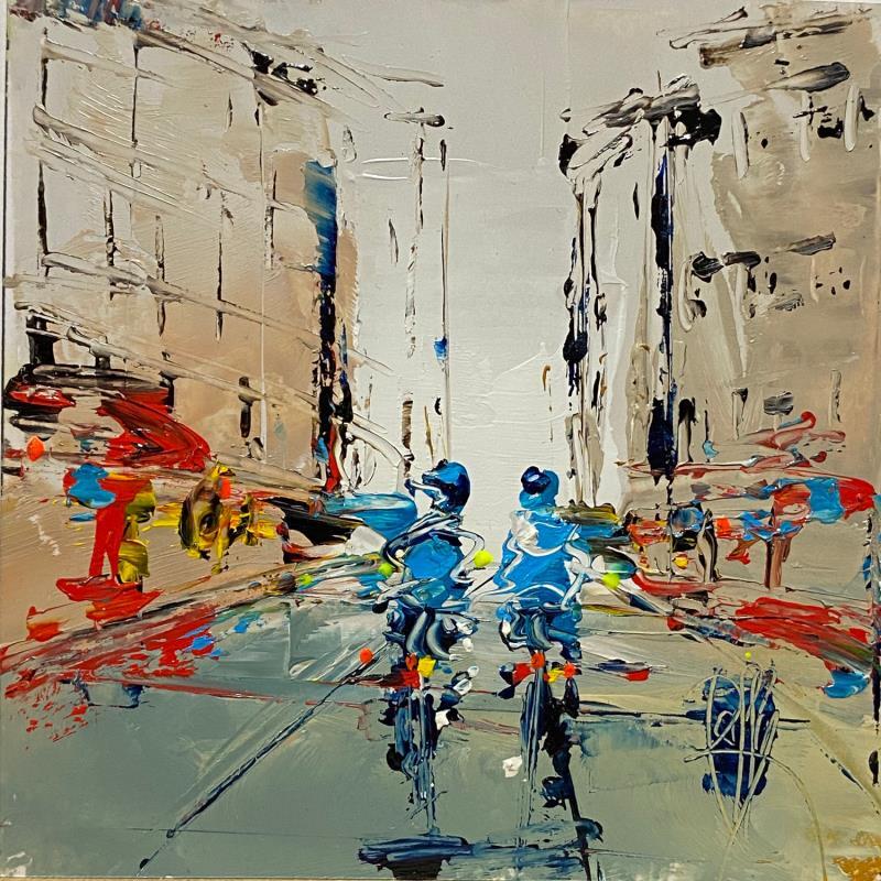 Painting Balade en Ville by Raffin Christian | Painting Figurative Life style Oil