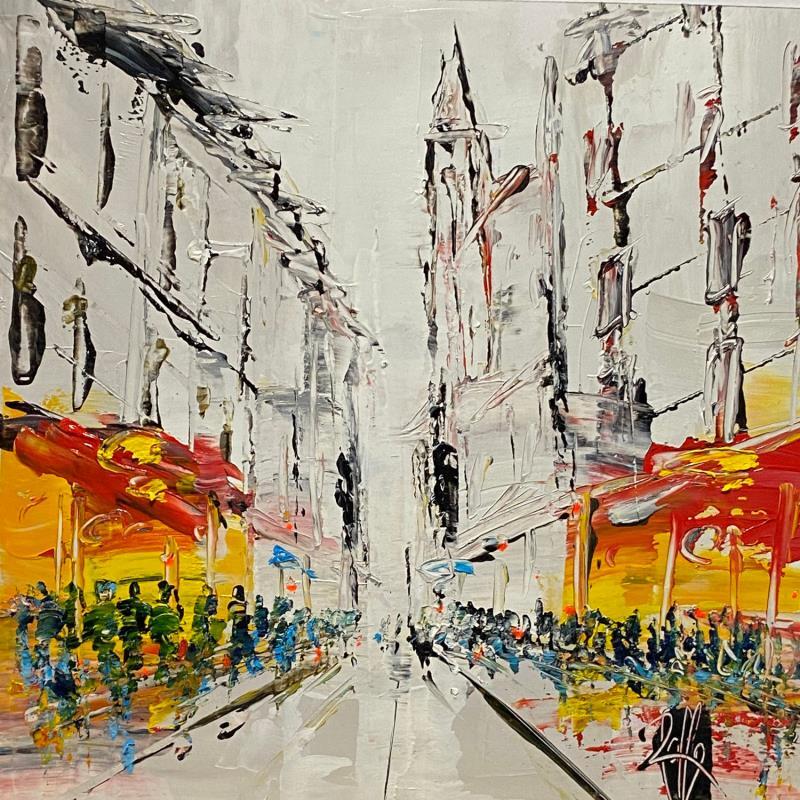 Painting Rue commerçante by Raffin Christian | Painting Figurative Urban Oil