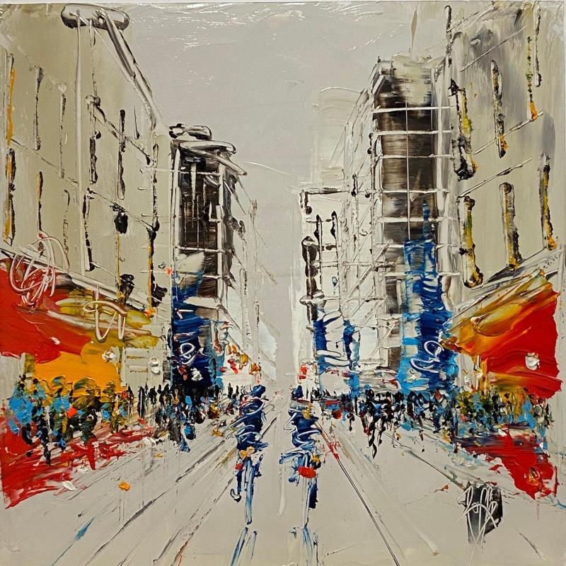 Painting Grand boulevard by Raffin Christian | Painting Figurative Urban Oil