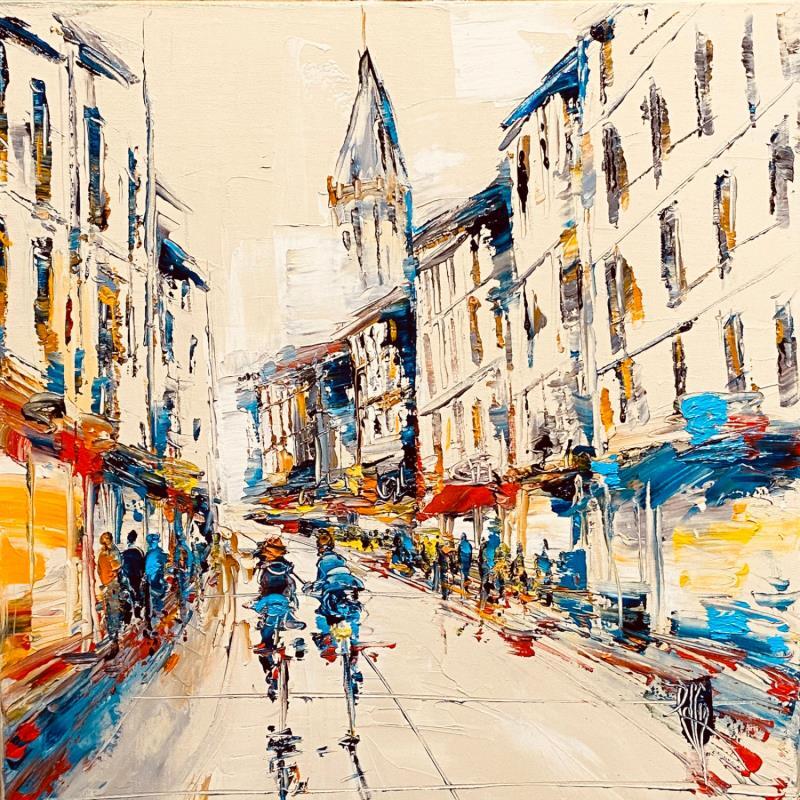 Painting En ville by Raffin Christian | Painting Figurative Urban Oil