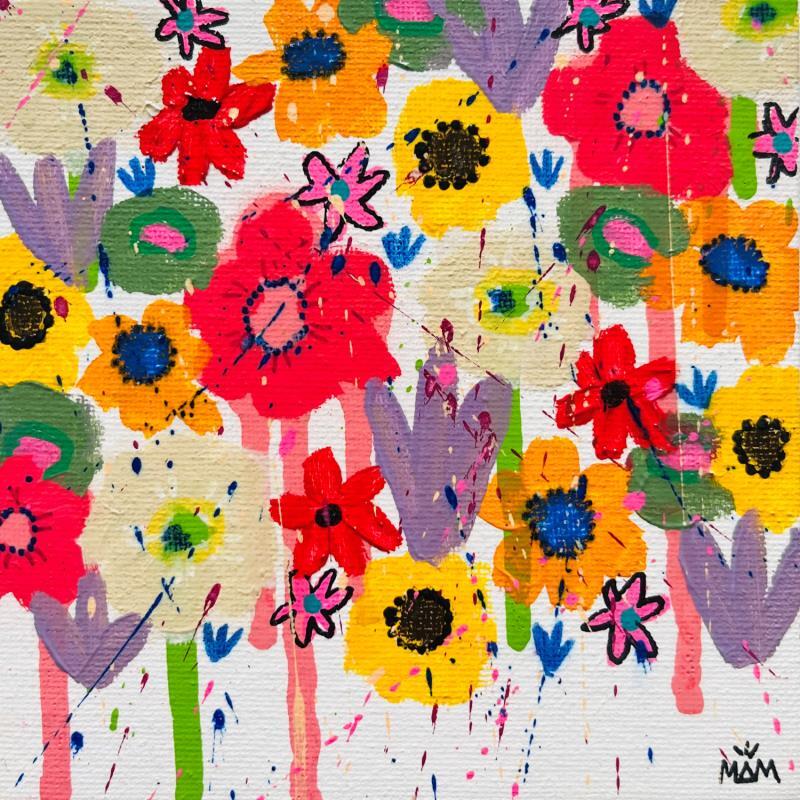 Gemälde FLOWERS von Mam | Gemälde Pop-Art Natur Stillleben Acryl