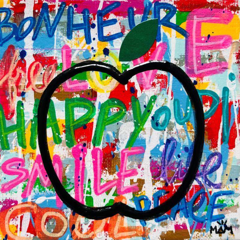 Gemälde HAPPY von Mam | Gemälde Pop-Art Pop-Ikonen Stillleben Acryl