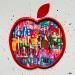 Peinture RED APPLE par Mam | Tableau Pop-art Société Icones Pop Natures mortes Acrylique