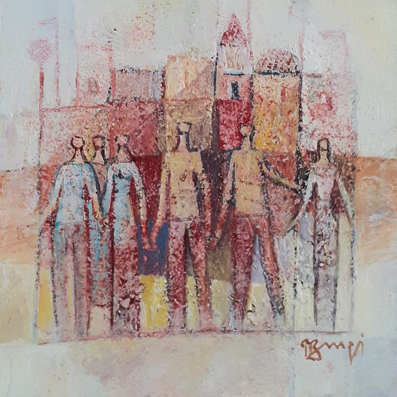 Painting AM115 ENSEMBLE C'EST TOUT by Burgi Roger | Painting Figurative Life style Acrylic