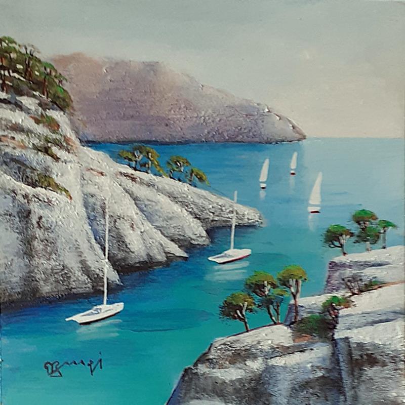 Peinture AQ152 CALANQUE DE CASSIS 2 par Burgi Roger | Tableau Figuratif Paysages Marine Acrylique