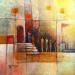 Painting AK103 LES MARCHES  by Burgi Roger | Painting Figurative Urban Life style Acrylic