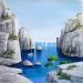 Painting AQ45 CALANQUE AU TROIS ILOTS by Burgi Roger | Painting Figurative Landscapes Marine Acrylic