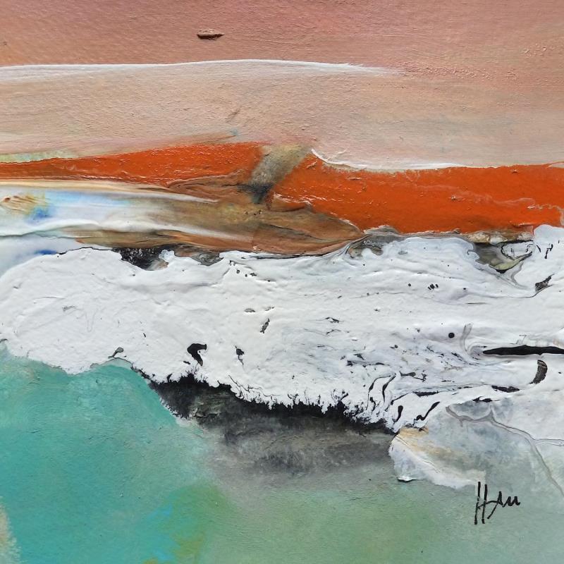 Peinture IL Y A LA par Han | Tableau Abstrait Paysages Nature Acrylique Collage