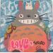 Gemälde TOTORO von Kedarone | Gemälde Pop-Art Pop-Ikonen Graffiti Acryl