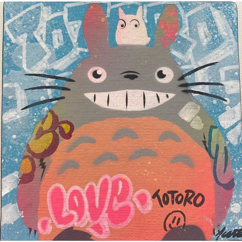 Gemälde TOTORO von Kedarone | Gemälde Pop-Art Pop-Ikonen Graffiti Acryl