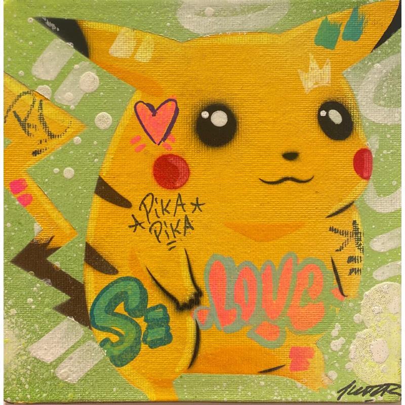 Gemälde PIKA FAT von Kedarone | Gemälde Pop-Art Pop-Ikonen Graffiti Acryl