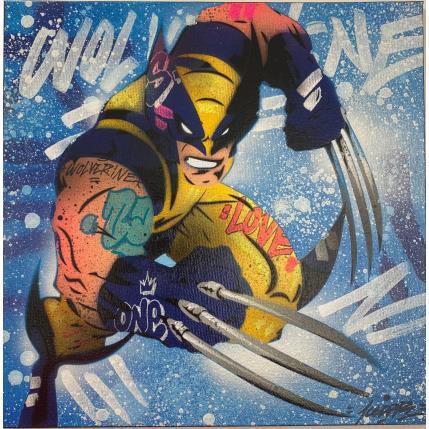 Gemälde WOLVERINE von Kedarone | Gemälde Pop-Art Acryl, Graffiti Pop-Ikonen