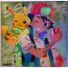 Peinture PIKACHU SACHA par Kedarone | Tableau Pop-art Icones Pop Graffiti Acrylique