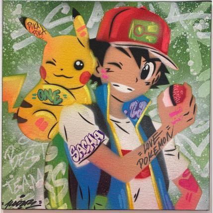 Painting PIKACHU SACHA by Kedarone | Painting Pop-art Acrylic, Graffiti Pop icons