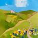Peinture Alpage fleuri par Clavel Pier-Marion | Tableau Impressionnisme Paysages Bois Huile